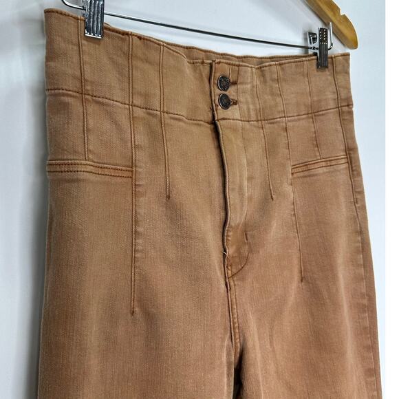 Free People Jayde High Rise Flare Pant in Mesa Rust Brown | Size 31 - Picture 5 of 8